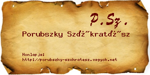 Porubszky Szókratész névjegykártya